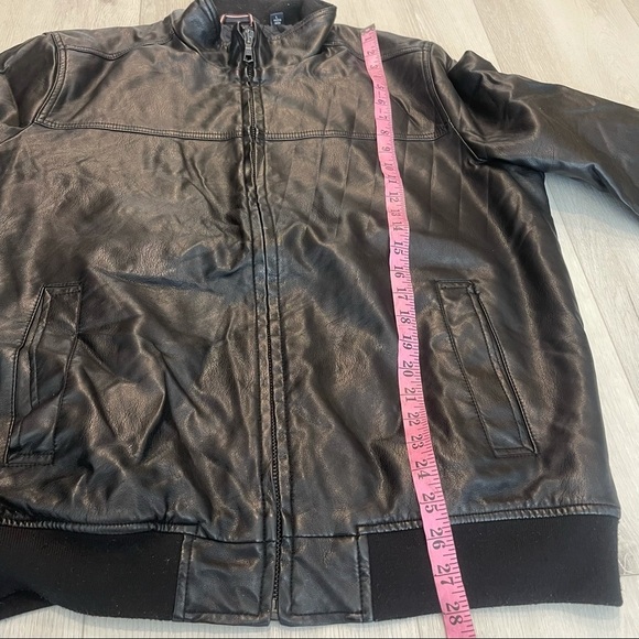 TOMMY HILFIGER Faux Leather Motorcycle Coat - Picture 6 of 13